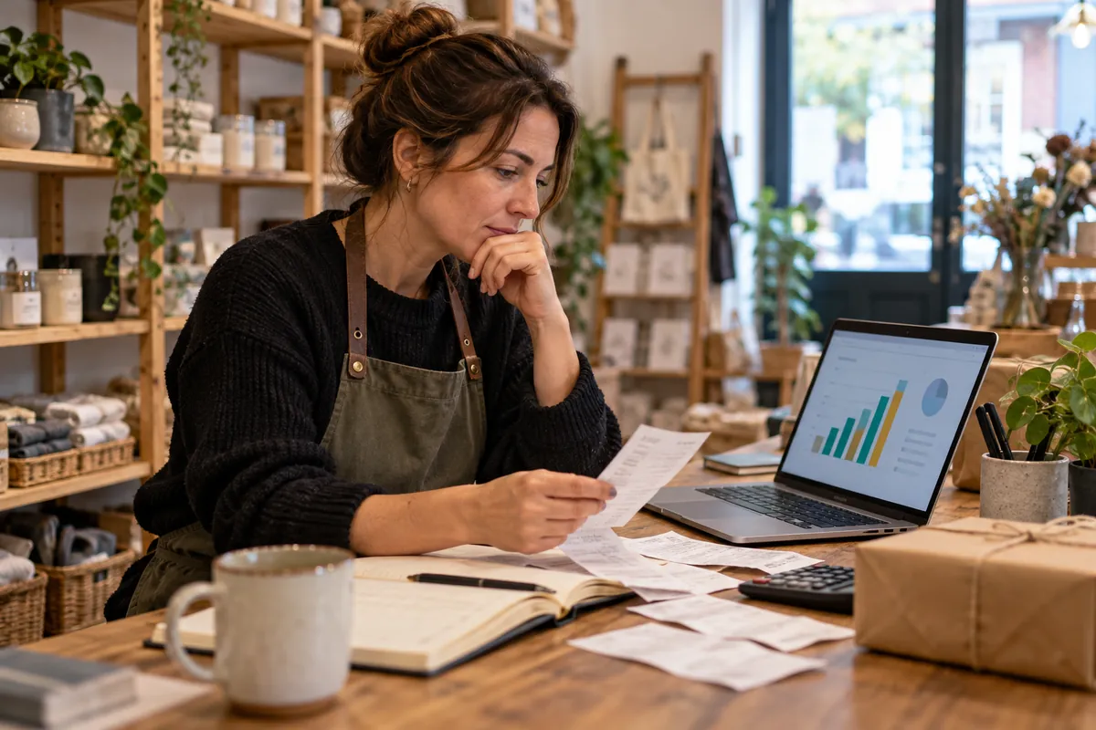 A shop owner comparing repeat-purchase records and reward costs